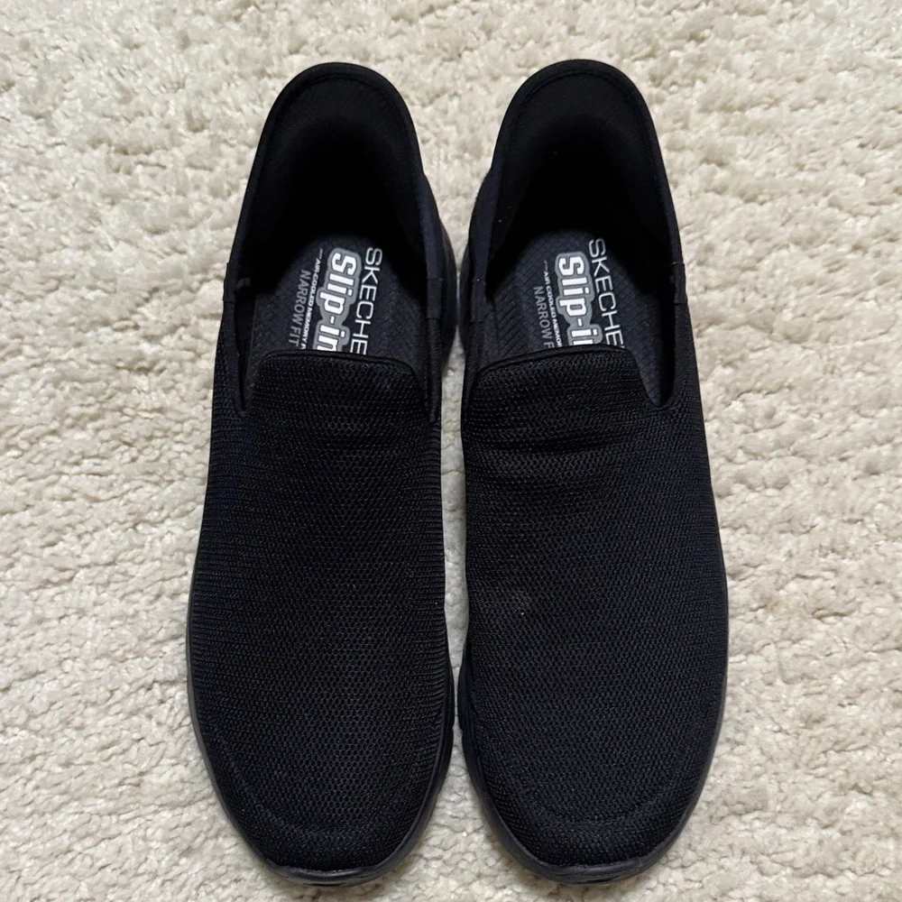 Skechers Black Mesh Slip-On Loafers
